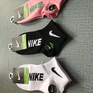 Nike pink black white socks
